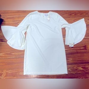 NWT White MudPie Dress with Bell Sleeves
